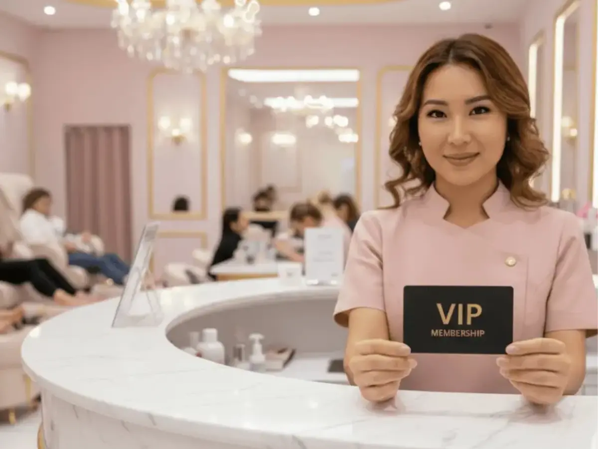 salon receptionist offering VIP loyalty program to regular clients in South Africa salon